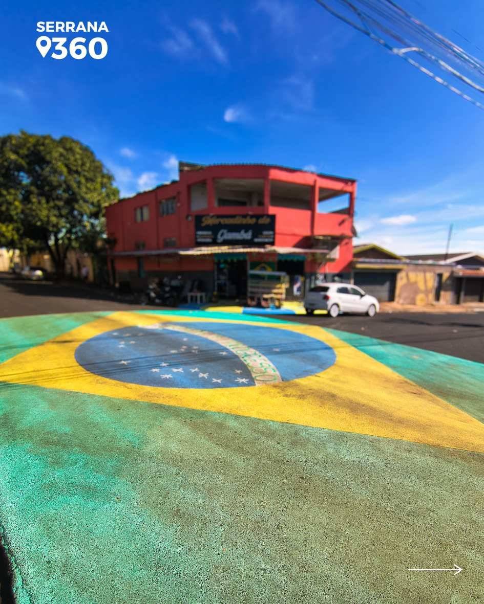 Ruas de Serrana ganham decoração verde e amarela em apoio à Seleção Brasileira